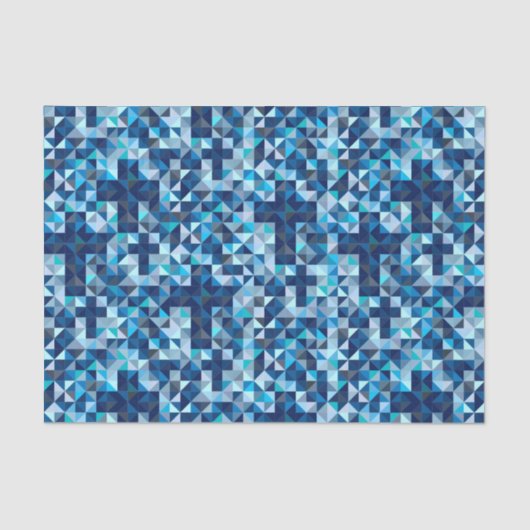 Christelijke kruisingen Modern Blue Geometric Tissuepapier (Voorkant)
