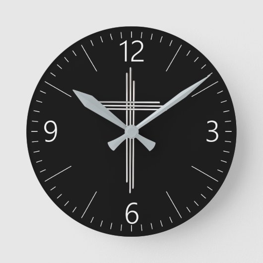 Christelijke kruisje ronde klok (Voorkant)