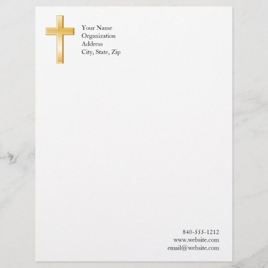 Christelijke kruiskop custom briefhoofd (Voorkant)
