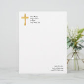 Christelijke kruiskop custom briefhoofd (Staand voorkant)