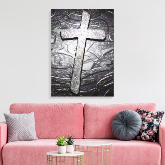 Christelijke kruiskunst canvas afdruk (Insitu (Woonkamer))