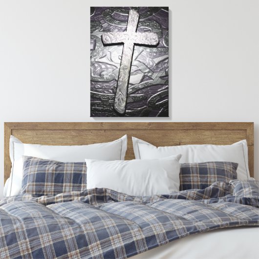 Christelijke kruiskunst canvas afdruk (Insitu (Slaapkamer))