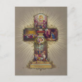 Christelijke kruisopstanding Jezus Christus Pasen Feestdagenkaart (Voorkant)