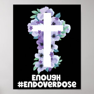 Christelijke kruisoverdosis Paarse lint Overdosis Poster