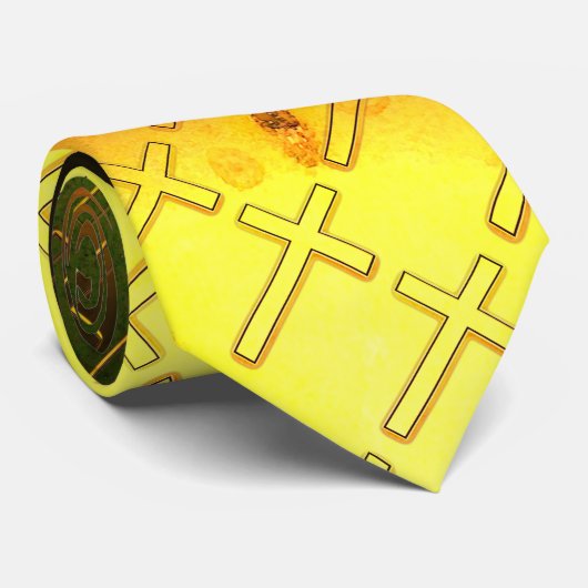 Christelijke kruisscripts stropdas (Opgerold)