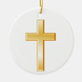 Christelijke kruisversiering keramisch ornament (Voorkant)
