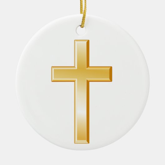 Christelijke kruisversiering keramisch ornament (Voorkant)