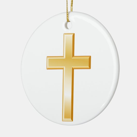 Christelijke kruisversiering keramisch ornament (Links)