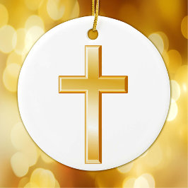 Christelijke kruisversiering keramisch ornament