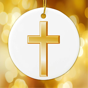 Christelijke kruisversiering keramisch ornament