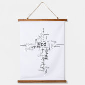 Christelijke kruiswoordcollage hangend wandkleed (Voorkant)