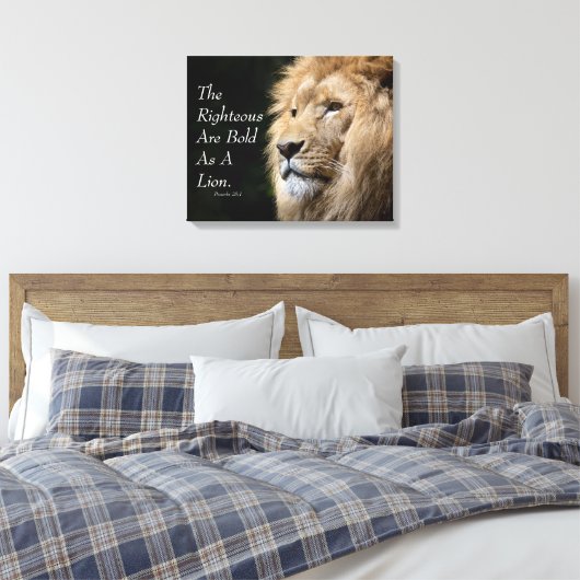 Christelijke kunst, Bold as a Lion, Prov. 28 - 1 Canvas Afdruk (Insitu (Slaapkamer))