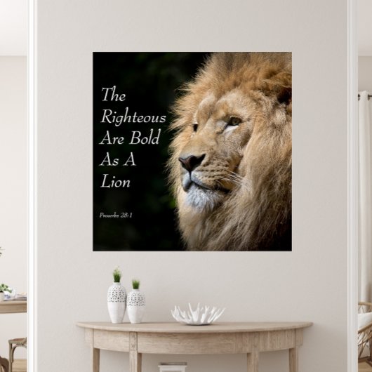 Christelijke kunst, Bold as a Lion, Prov. 28 - 1 Canvas Afdruk