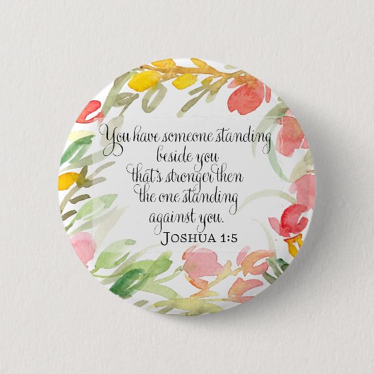 Christelijke kunst | Joshua 1:5 Ronde Button 5,7 Cm (Voorkant)