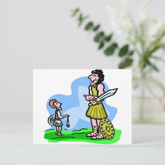 Christelijke kunst van David en Goliath Briefkaart (Staand voorkant)