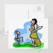 Christelijke kunst van David en Goliath Briefkaart (Voorkant / Achterkant)