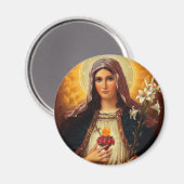 Christelijke kunst van het heilige hart van Jezus  Magneet (Voorkant / Achterkant)