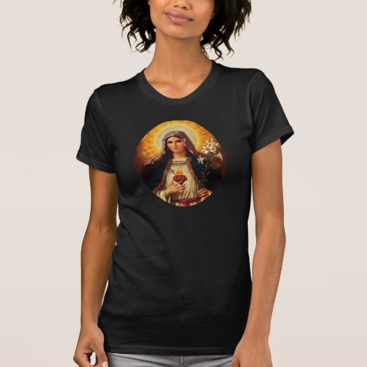 Christelijke kunst van het heilige hart van Jezus  T-shirt (Voorkant)