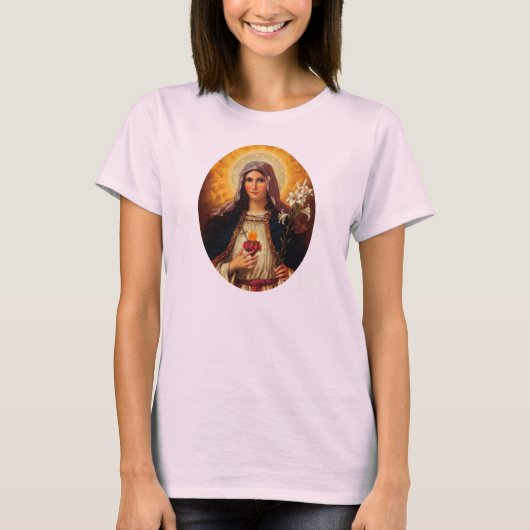 Christelijke kunst van het heilige hart van Jezus T-shirt (Voorkant)