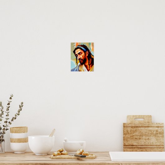 Christelijke kunst van Jezus Christus schilderen Poster (Keuken)