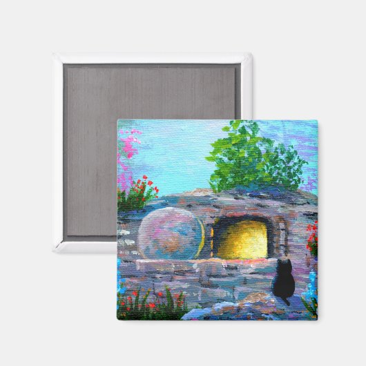 Christelijke kunsttombe voor paaskrab magneet (Voorkant / Achterkant)