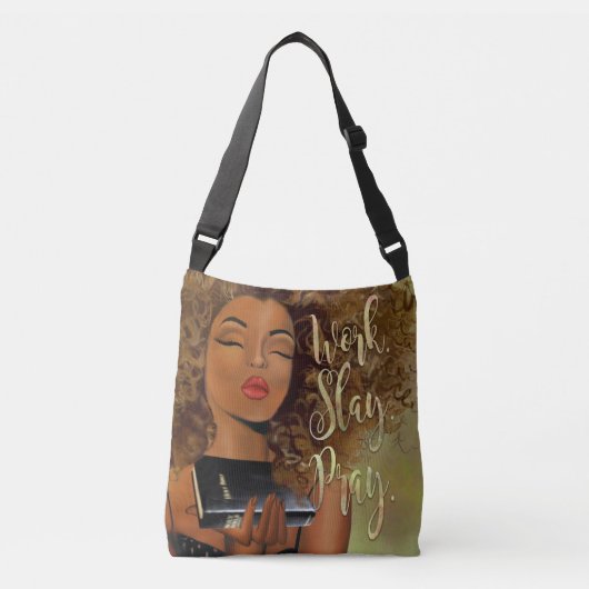 Christelijke kunstwerk Splej Pray Cross Body Canva Crossbody Tas (Voorkant)