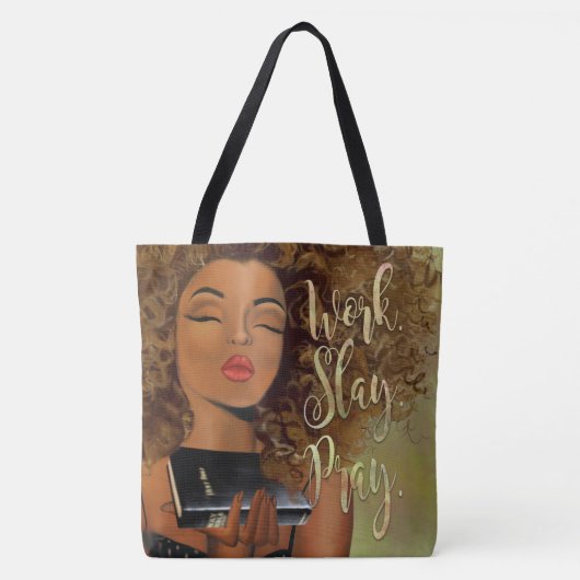 Christelijke kunstwerk Splej Pray Cross Body Canva Tote Bag (Voorkant)