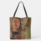 Christelijke kunstwerk Splej Pray Cross Body Canva Tote Bag (Achterkant)