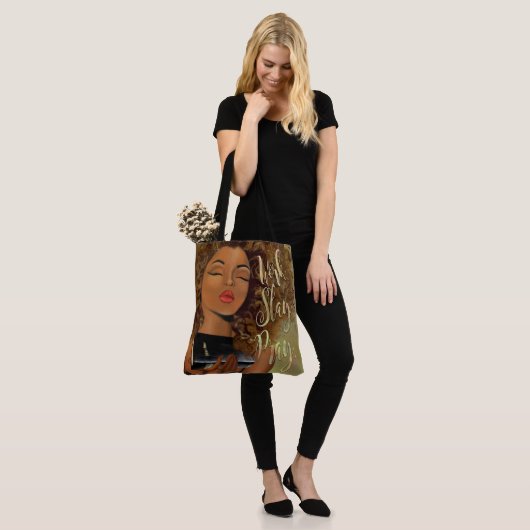 Christelijke kunstwerk Splej Pray Cross Body Canva Tote Bag (Op model)