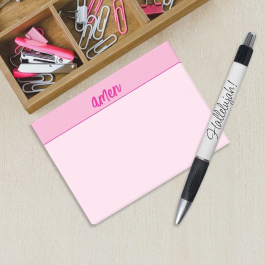 Christelijke Lady's Pink AMEN Minimalist Sticky Post-it® Notes