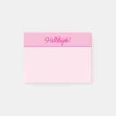 Christelijke Lady's Pink Hallelujah Minimalist Post-it® Notes (Voorkant)