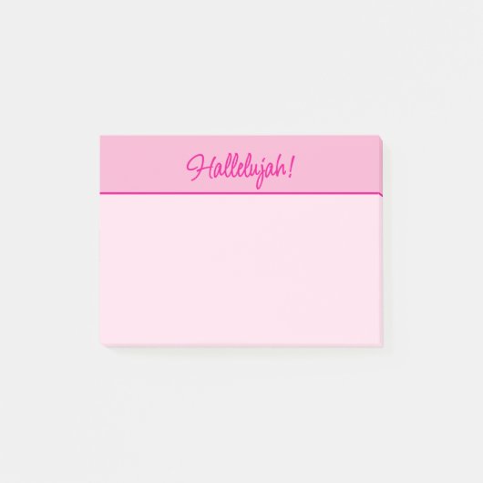 Christelijke Lady's Pink Hallelujah Minimalist Post-it® Notes (Voorkant)