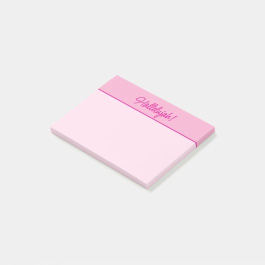 Christelijke Lady's Pink Hallelujah Minimalist Post-it® Notes (Schuin)