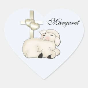 Christelijke lampkruis hart sticker