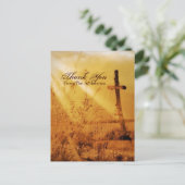 Christelijke land cross bruiloft dank u briefkaart (Staand voorkant)