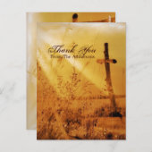 Christelijke land cross bruiloft dank u briefkaart (Voorkant / Achterkant)