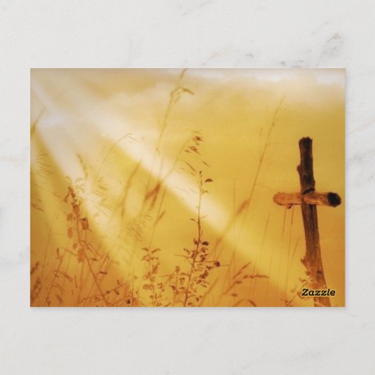 Christelijke land cross bruiloft dank u briefkaart (Achterkant)