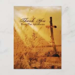 Christelijke land cross bruiloft dank u briefkaart