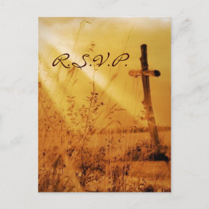 Christelijke land cross bruiloft RSVP Uitnodiging Briefkaart