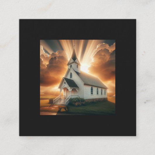 Christelijke landkerk vierkante visitekaartje (Voorkant)