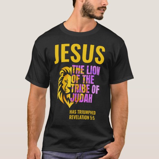 Christelijke Leeuw van de stam Juda T-shirt (Voorkant)