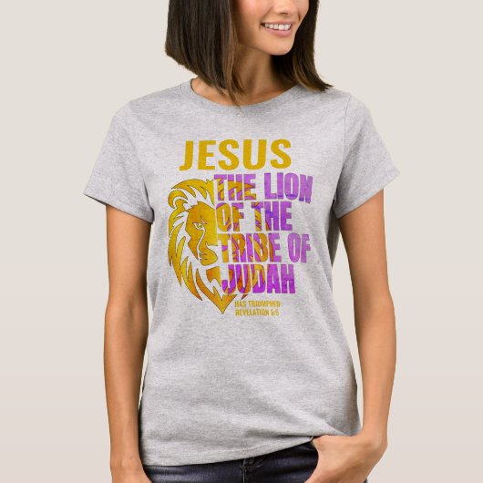 Christelijke Leeuw van de stam Juda T-shirt (Voorkant)