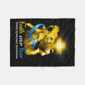 Christelijke leeuwen kruisen geloof over angst-oml fleece deken (Voorkant (Horizontaal))