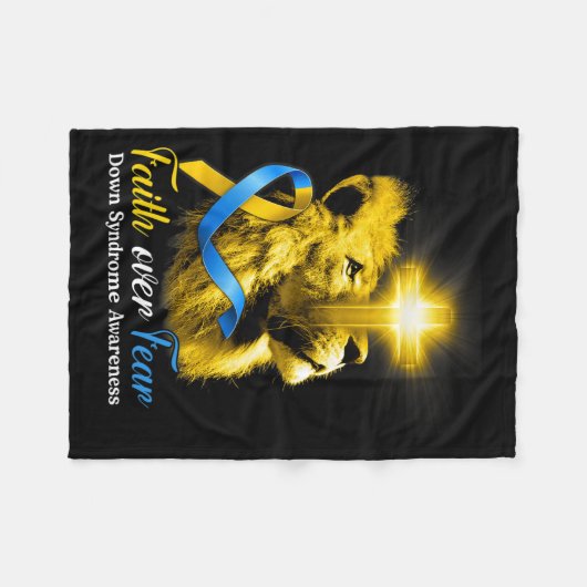 Christelijke leeuwen kruisen geloof over angst-oml fleece deken (Voorkant (Horizontaal))