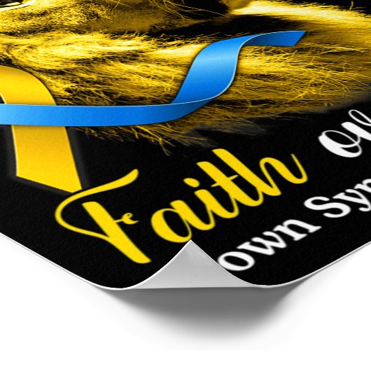 Christelijke leeuwen kruisen geloof over angst-oml poster (Hoek)