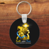 Christelijke leeuwen kruisen geloof over angst-oml sleutelhanger (Voorkant)