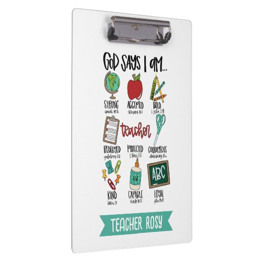 Christelijke leraar klemborden God zegt dat ik ben (Rechts)