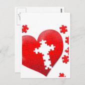 Christelijke liefdeshartenpuzzel briefkaart (Voorkant / Achterkant)