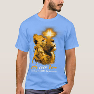 Christelijke lion Cross Faith over Angst Nationale T-shirt