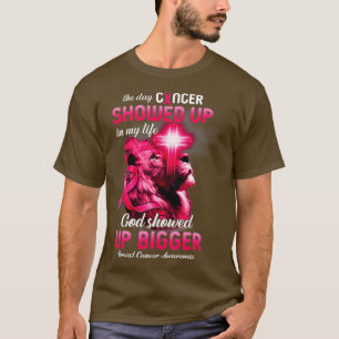 Christelijke Lion Cross Pink Ribbon Breast Cancer T-shirt